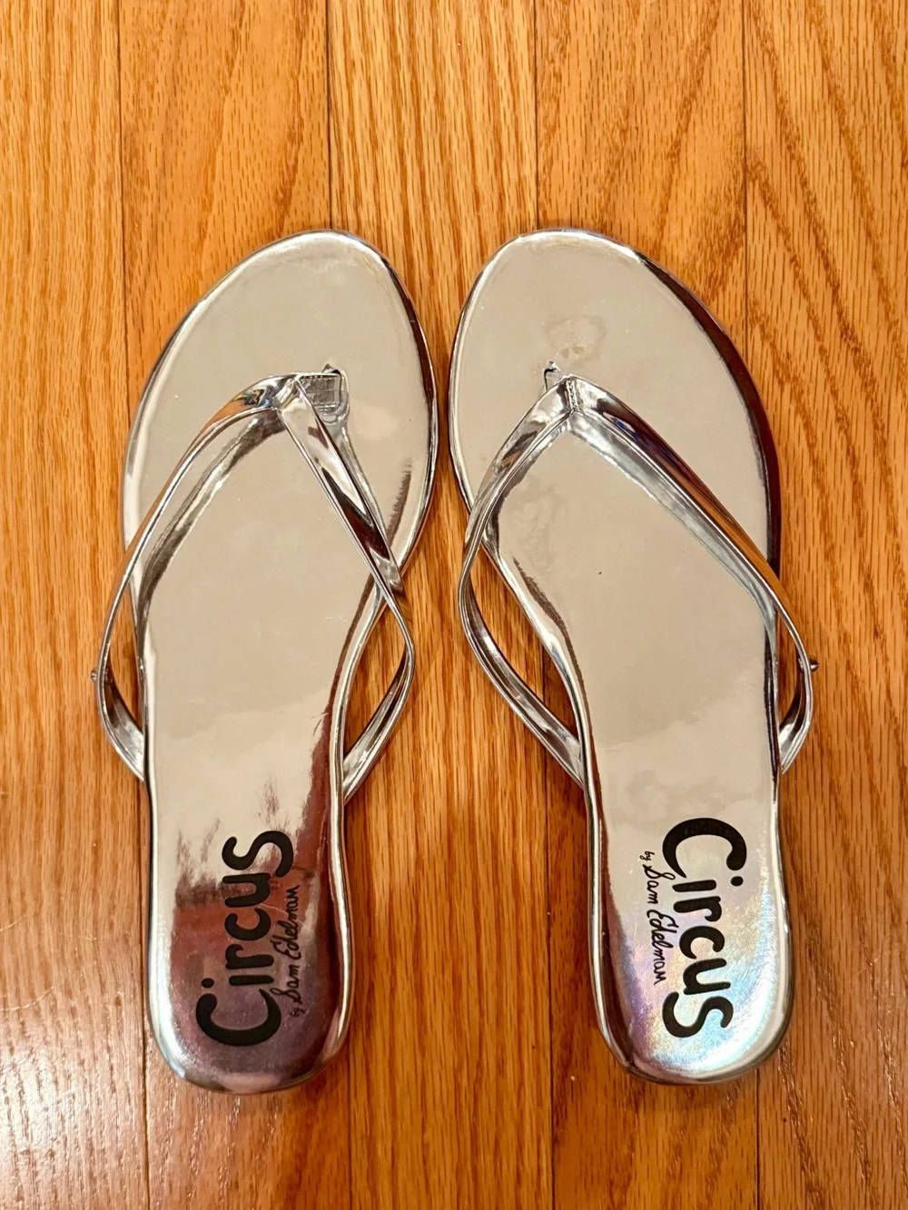 Circus by Sam Edelman Metallic Silver Thong Sandals size 8